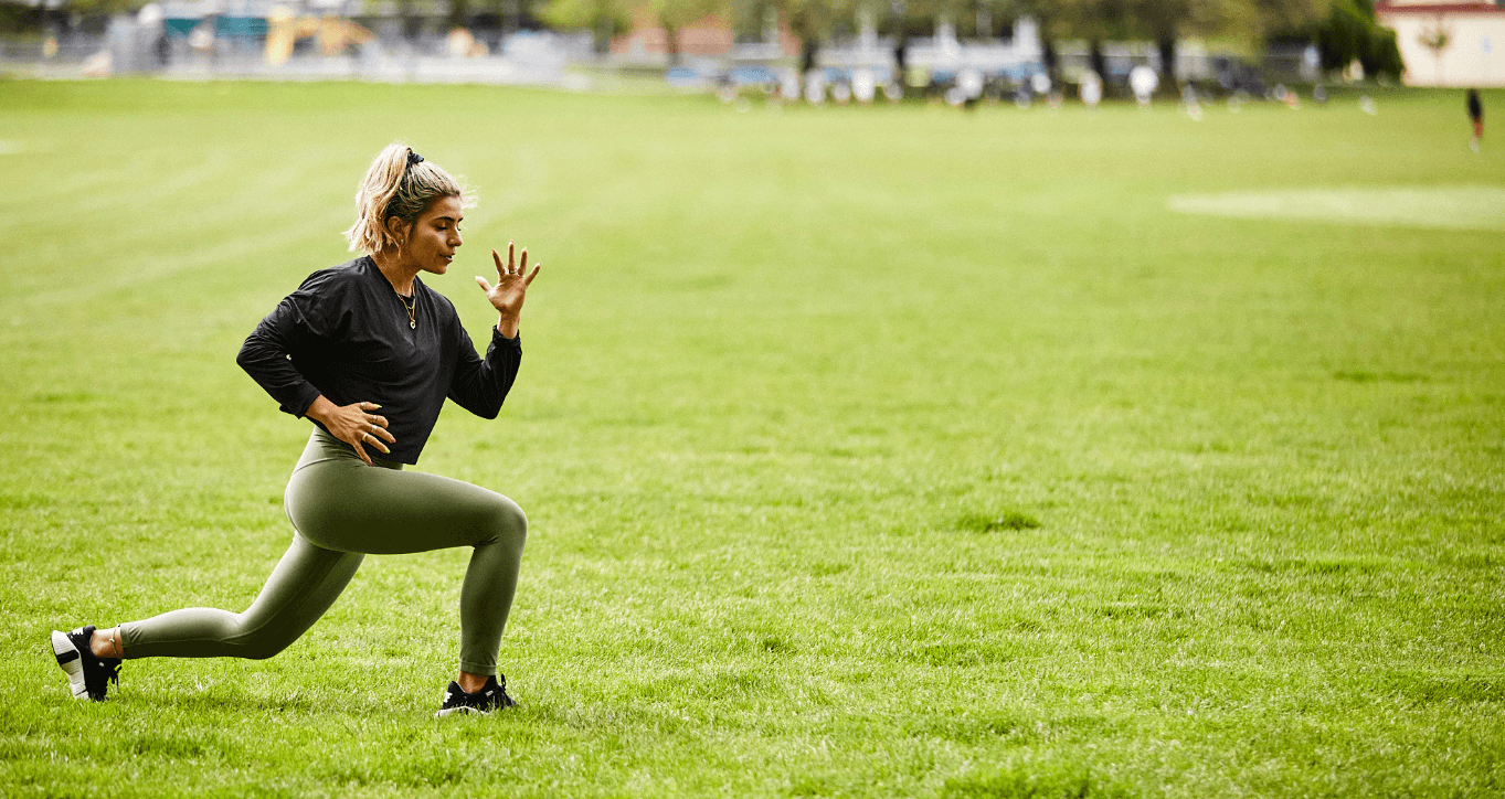 Woman doing exercise and stretching